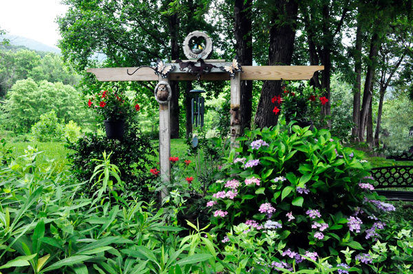 Lake Lure Flowering Bridge  entry and flowers